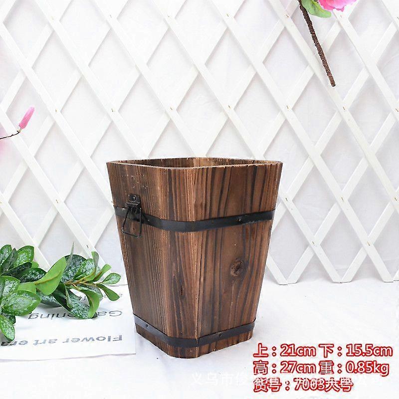 Wooden Umbrella Holder Stand: Walking Canes Storage Rack with Drainage Holes for Entryway Hotel Lobby and Office for Umbrellas Walking Sticks and Fans