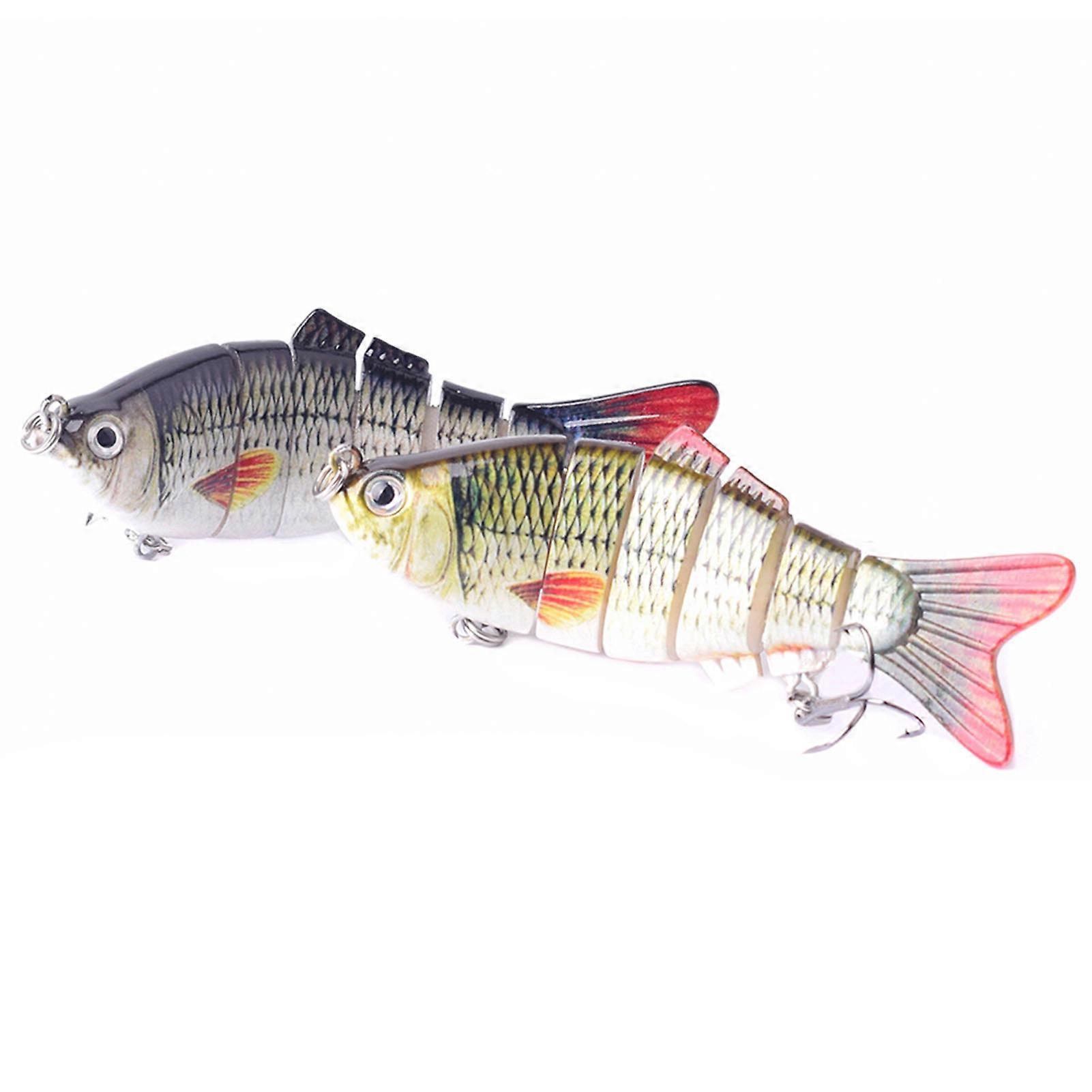 Fishing Lures for Bass Trout 6-segment Hard Body Lures with Treble Hook Swimbait