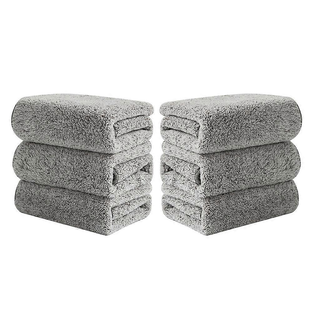 6pcs Microfiber Dish Cloths Highly Absorbent & Durable Kitchen Towels for Efficient Utensil and Pot Cleaning Light Grey Household Supplies