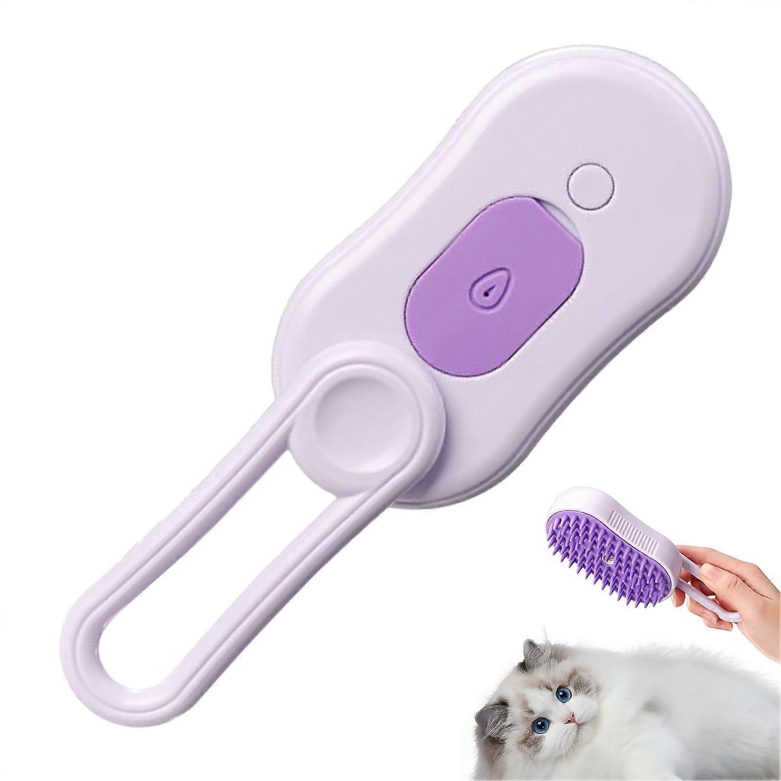 Defur Comb for Cats and Dogs | Rechargeable Rotating Pet Grooming Comb with Massage Function and Steam Brush