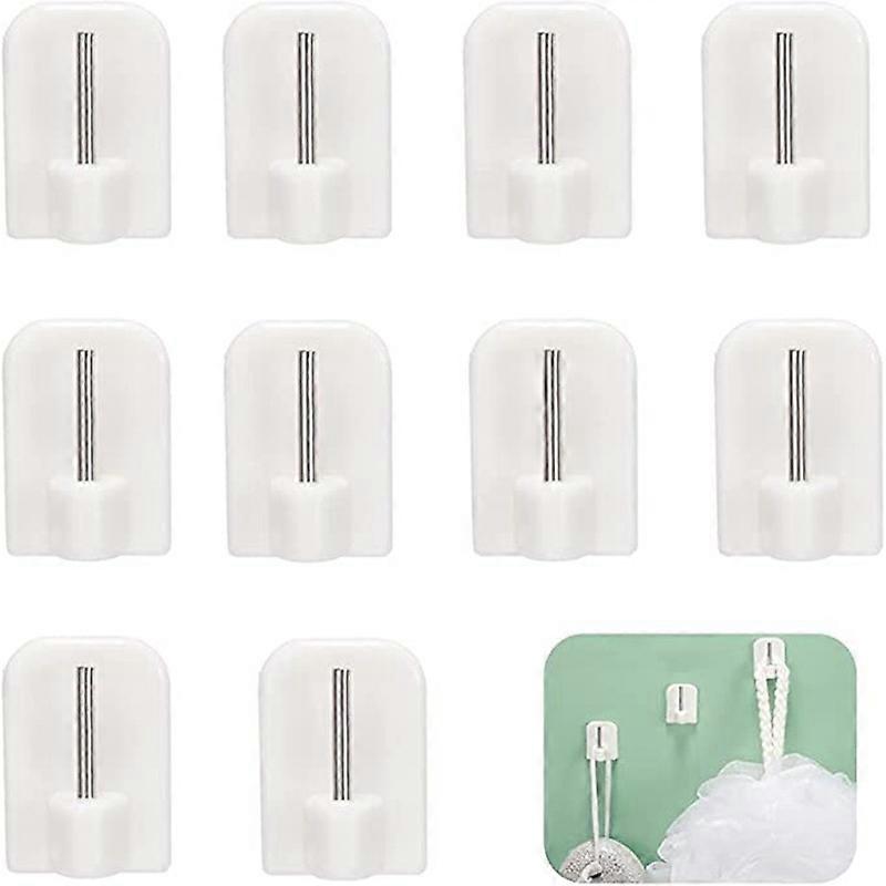 10x Adhesive Curtain Hooks for Curtain Rods, Rods - Adhesive Window Hooks, Window Hooks - White