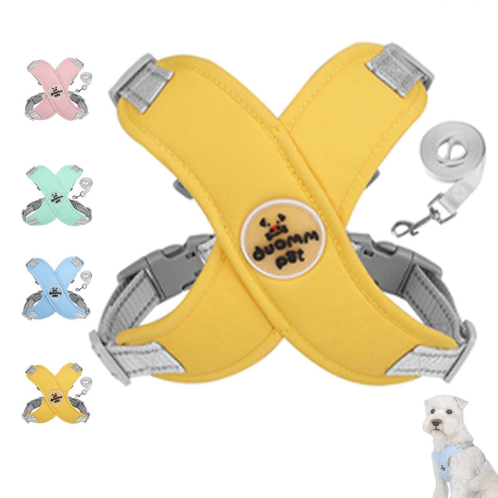 Getchewie Chewie Cosy Harness Reflective Adjustable Dog Harness For Small To Large Dogs Breathable Anti-Breakaway Yellow
