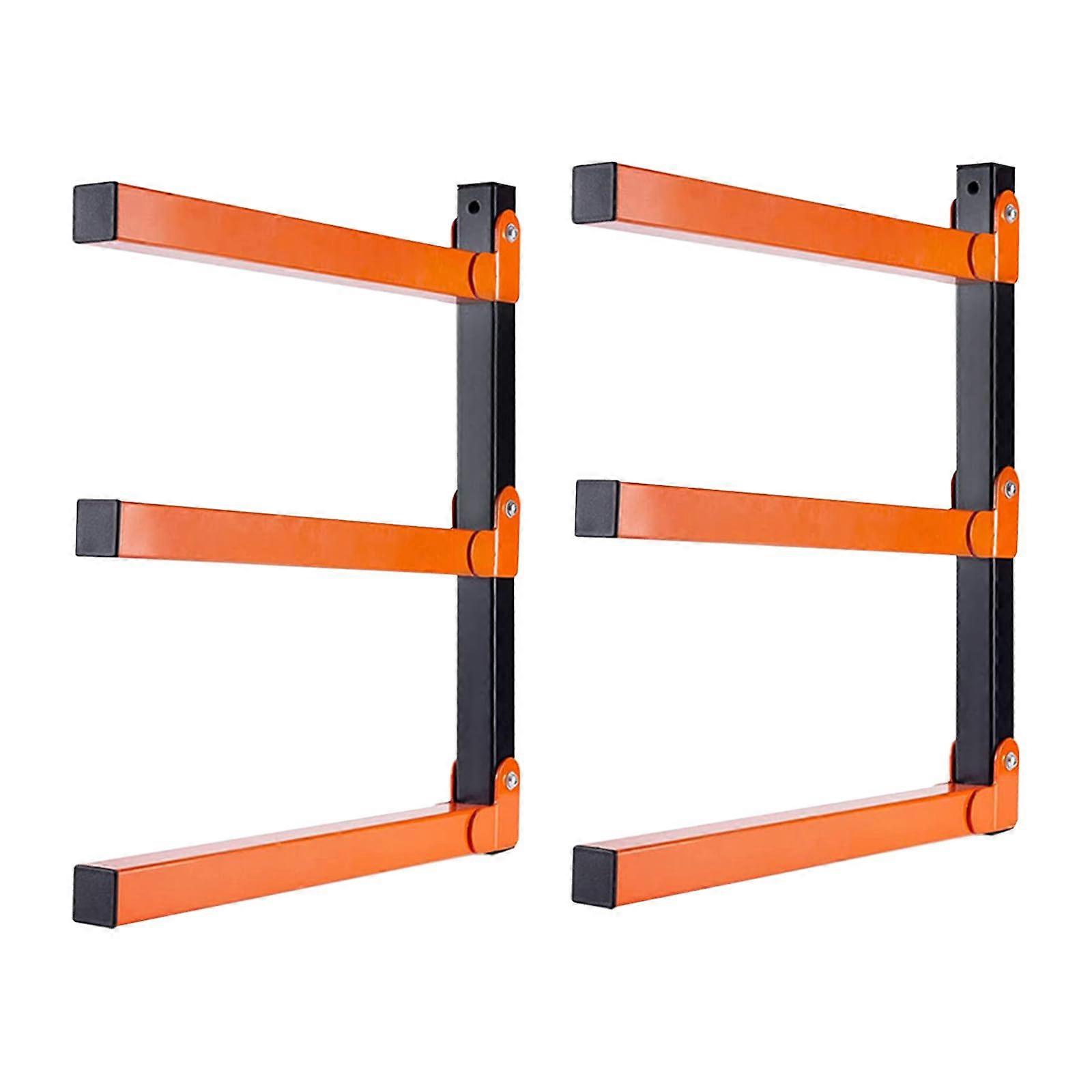Wooden Shelf with 3 Levels Wall Mounting, Pack of 2 Firewood Shelves