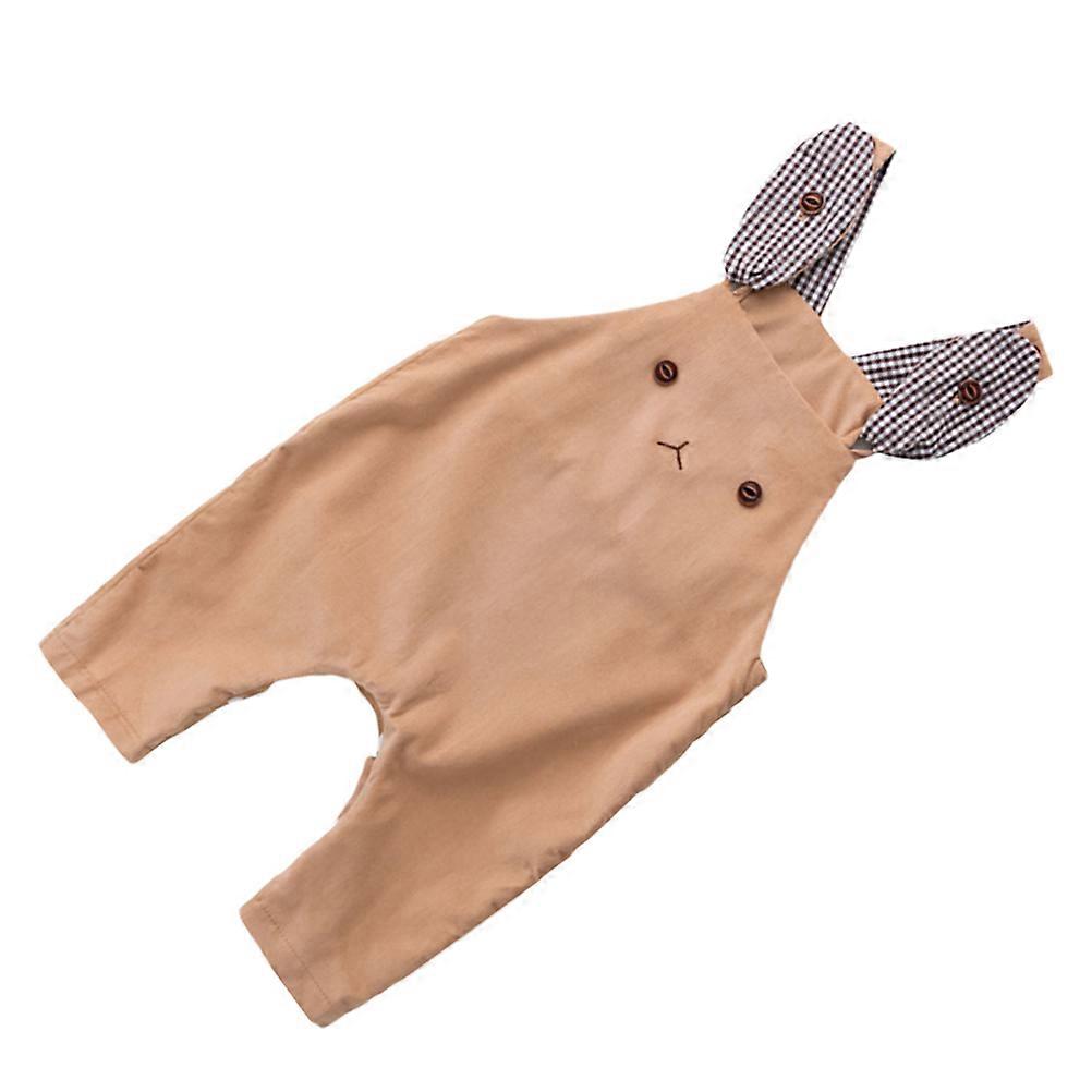 Infant Baby Costume Cartoon Rabbit Khaki for Daily Use and Photography 59cm (0-3 Months) One-Piece Jumpsuit 1Pack