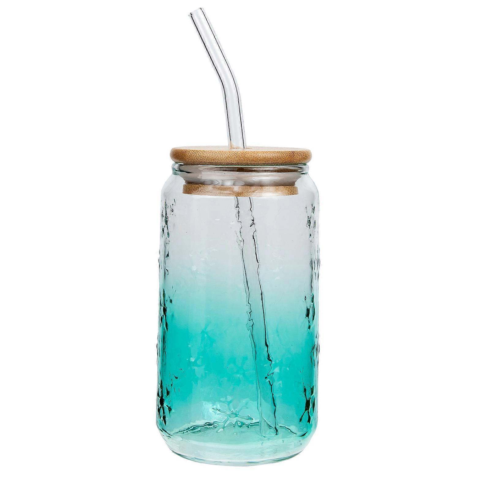 Glass Cups With Lids And Straws Can Shaped Straw Cup Green Material Free Colleagues Present 1Pack