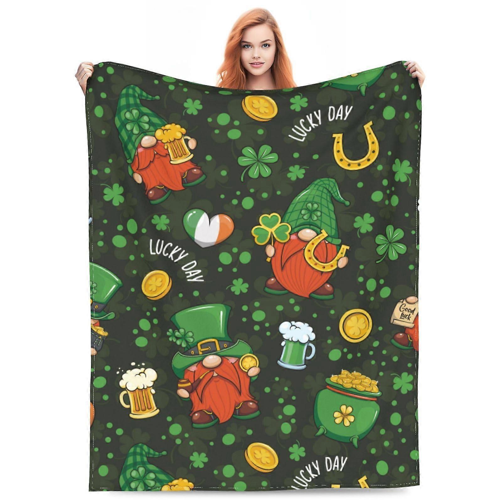 St. Patrick's Day Blanket, Soft, Warm Flannel for Women and Men, 60 x 80 Inches