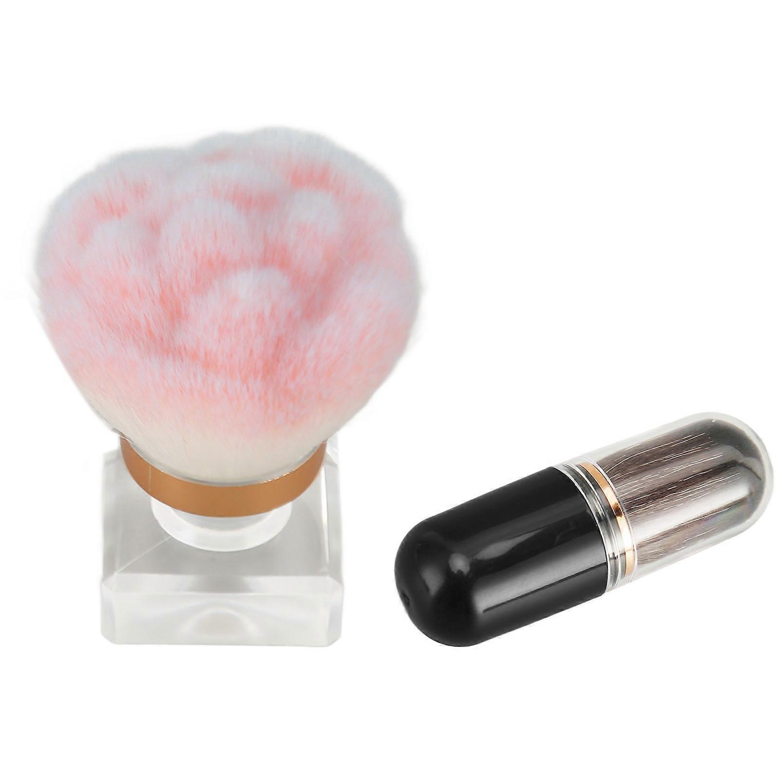 Makeup Brush Set Fluffy Flower Shape Powder Brush Capsule Shape Face Synthetic Makeup Tool with Storage Case