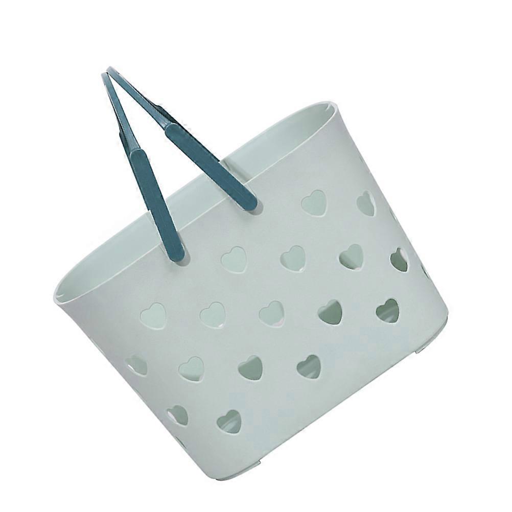 1pc Plastic Organizer Storage Basket with Handles for Shower Bin