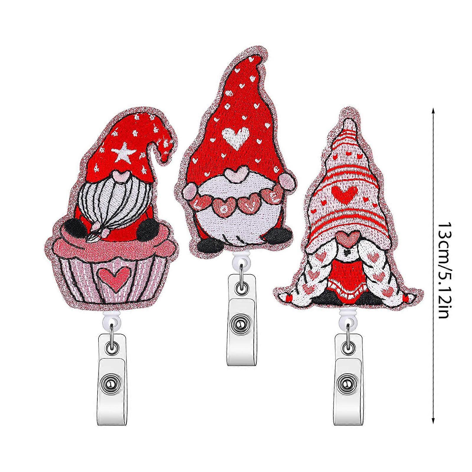 Cute Name Tag Holder 360 Spinning Retractable Felt Badge Reel Stretching Length 25'' for Kids Rewards Party Giveaways