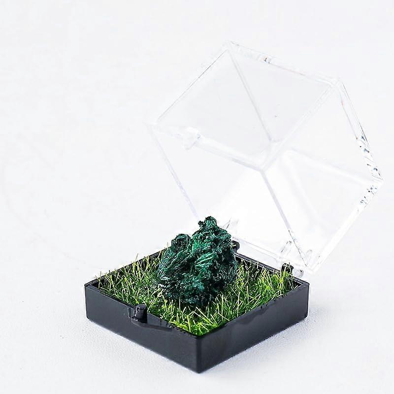 Natural Green Crystal Raw Stone Mining Set - 2 Pieces, Educational Science Gift for Kids, Ornamental Display Box