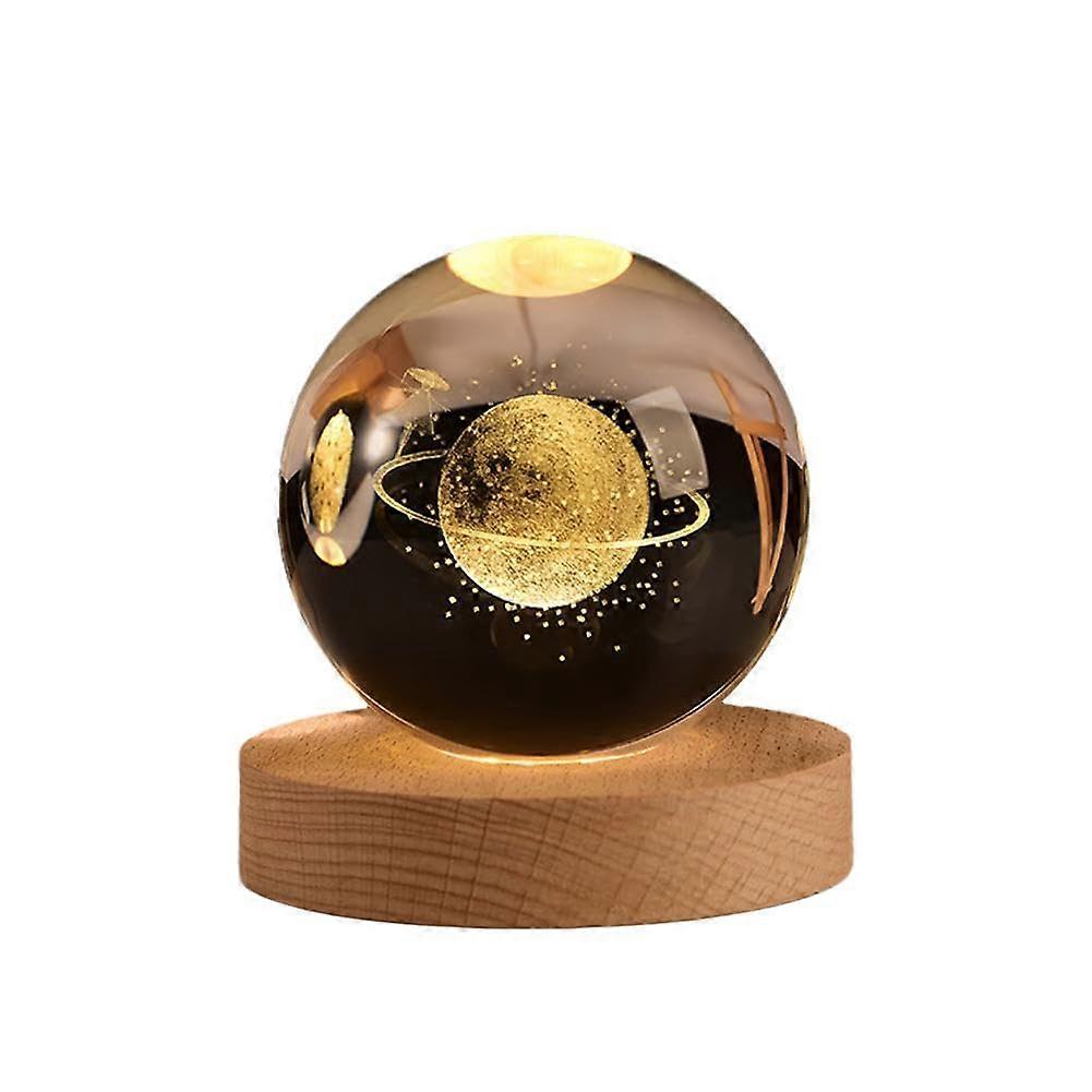 3D Solar System Crystal Ball - Calming Galaxy Globe with Saturn and Moon Features, G-Style, 1 Pack