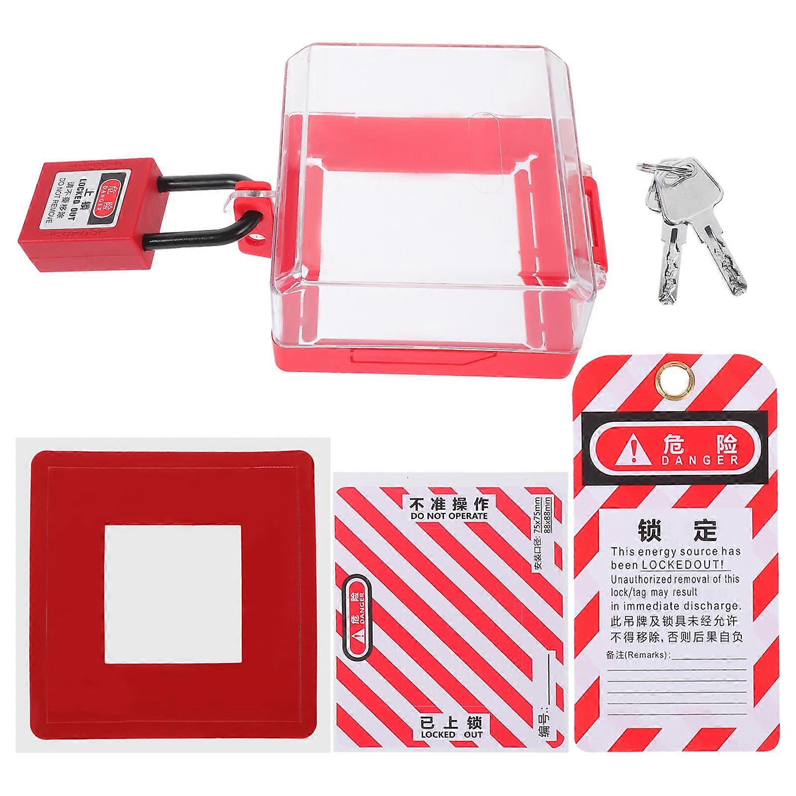 Switch Protective Cover for Home Use Reliable Red Resin PC Material with Padlock Fits Standard