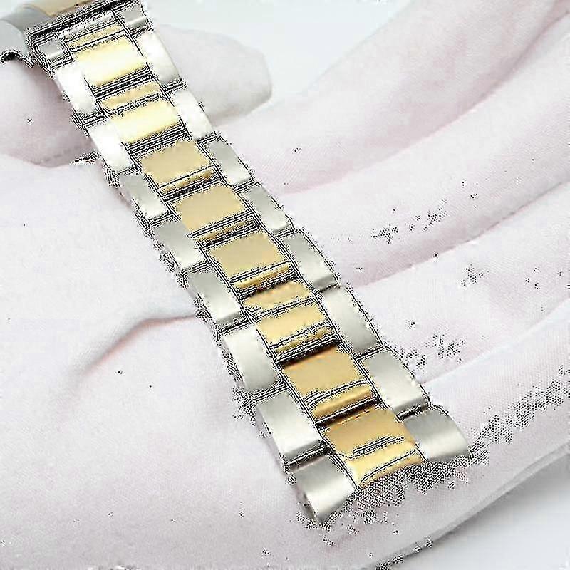 سوار ساعة رولكس للرجال - سوار من الستانلس ستيل مع مشبك زر سحب ضبط دقيق