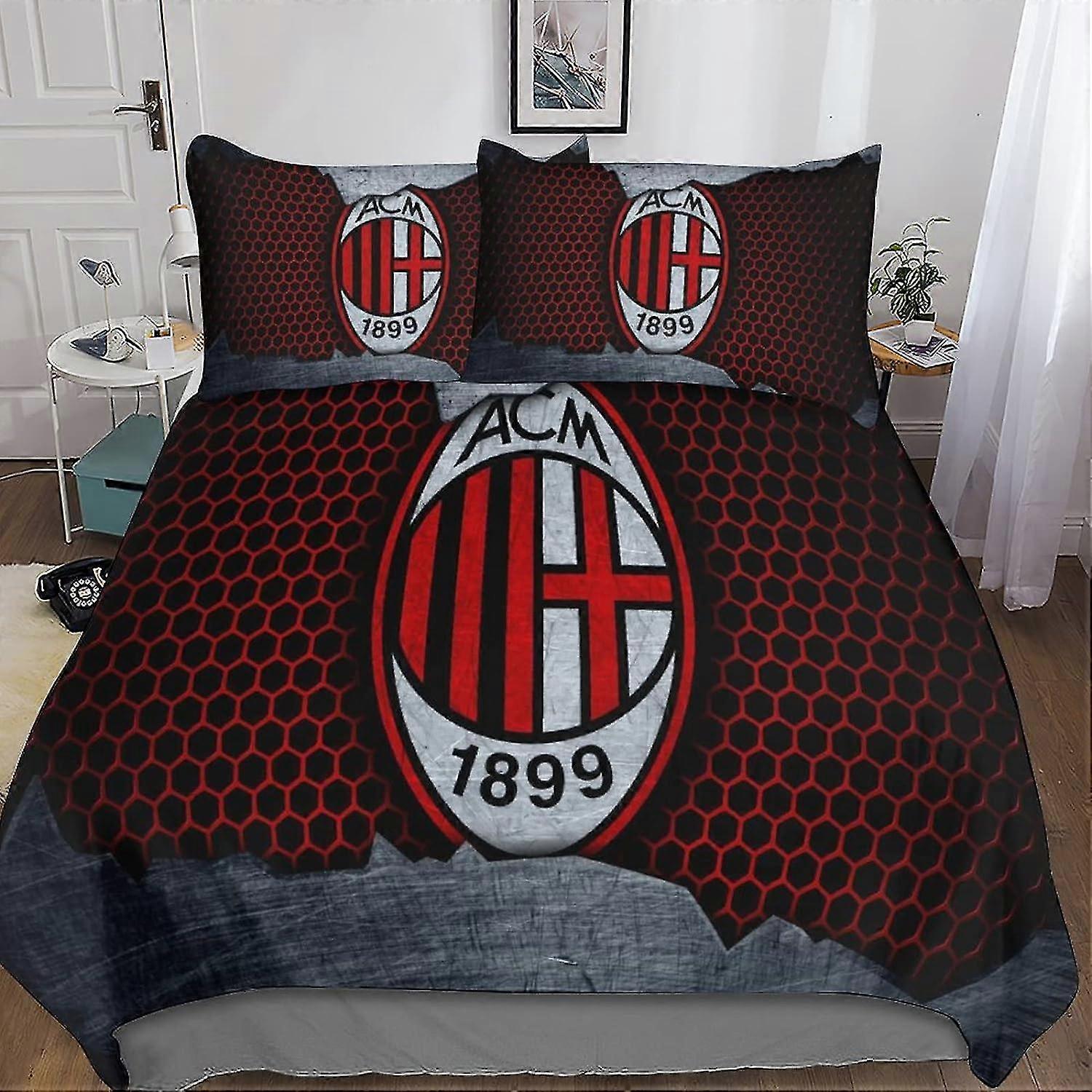Colchão de bebê 3D para um grande clube de futebol, capa de edredom de 3 peças com fecho de zíper para adolescentes