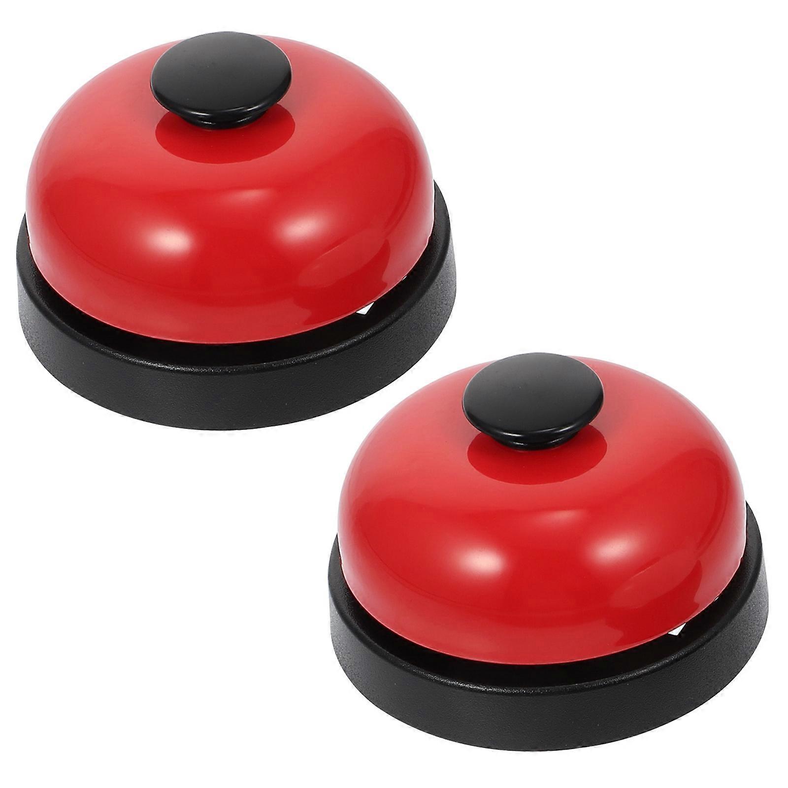 Competitive Bell Hand Pressing Bell Restaurant Use Black Top Red Cover Square Base Calling Assistance 2Pack