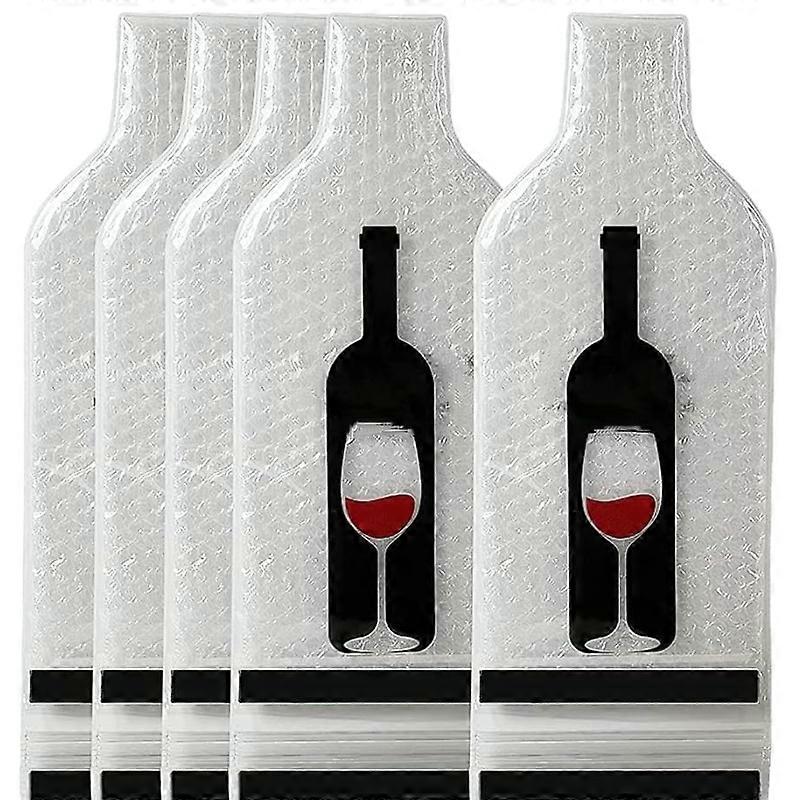 5 Pack Reusable Wine Travel Protector Sleeves - Leak-Proof Bottle Guard with Double Layer Bubble Padding for Airplane, Car & Cruise Luggage