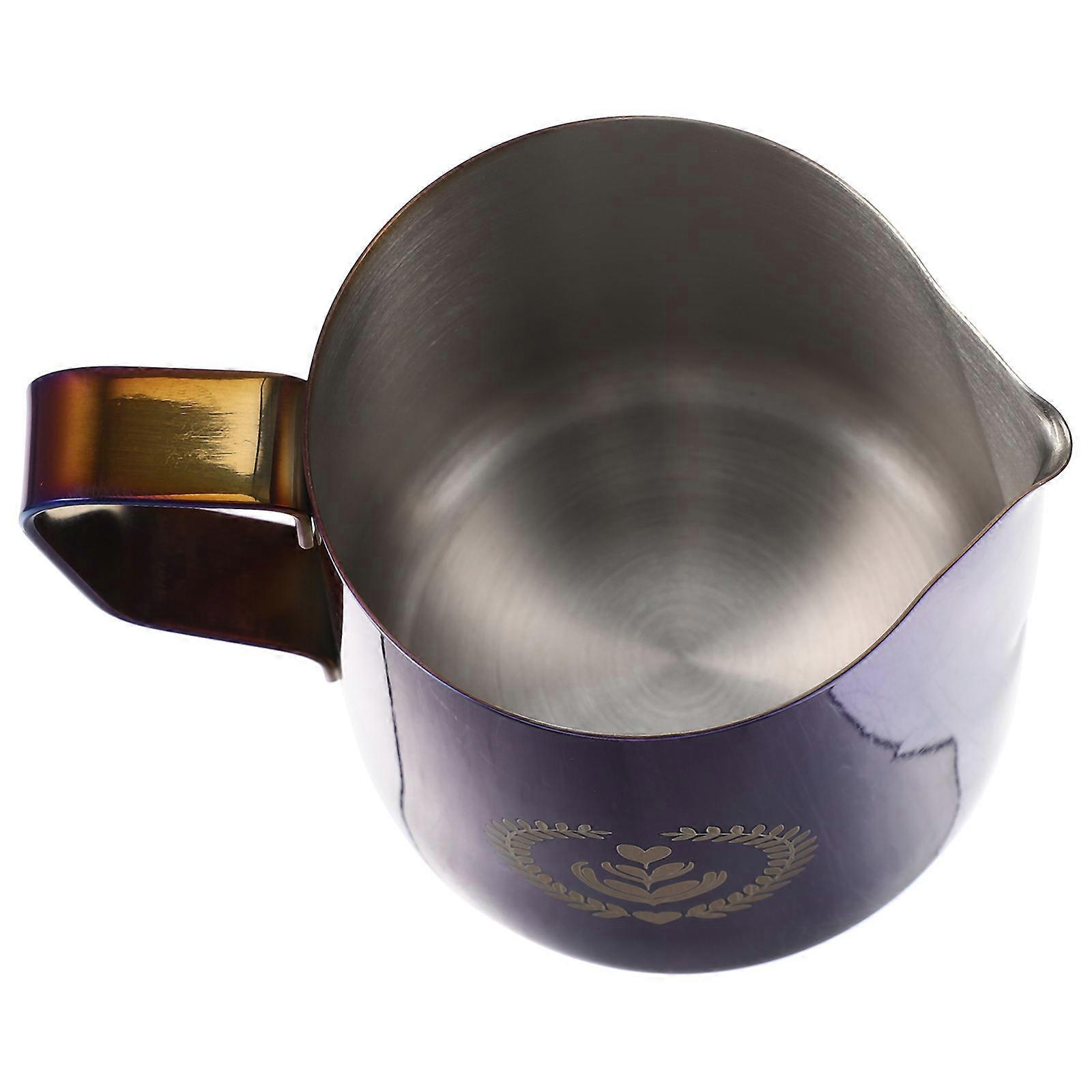 Stainless Steel Milk Frothing Pitcher for Cafe with Ergonomic Handle and Pointed Spout 304 Material Multi Color