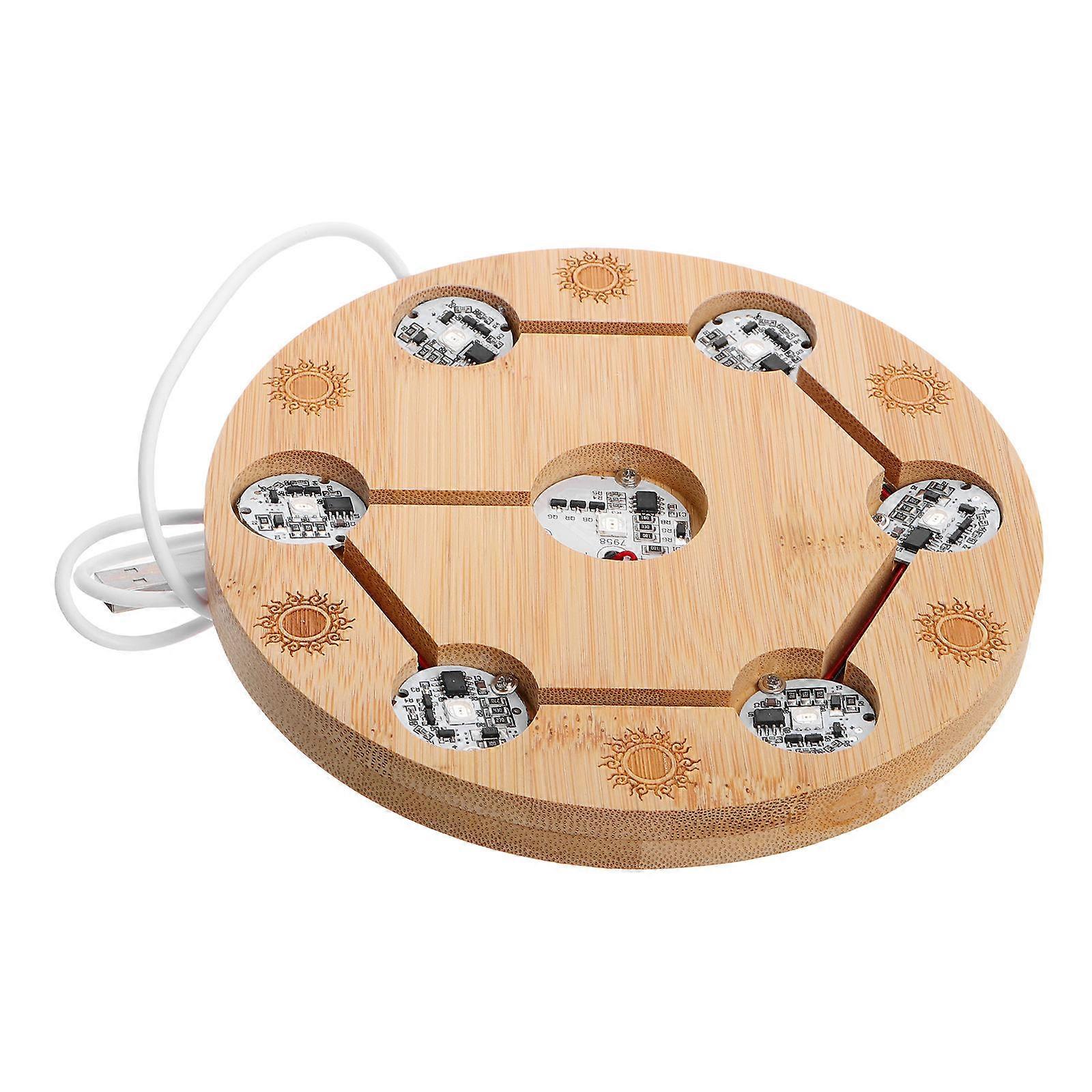 Led Light Display Case Crystal Sphere Base Adjustable Brightness Office Ornament 1Set
