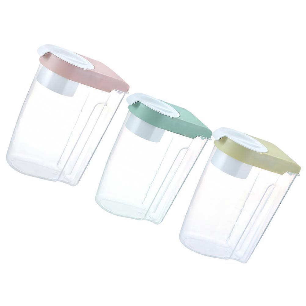 Cereal Seal Container Material Grains Storage Tank Refrigerator 2.5L Transparent Design Dust-Proof 3Pcs