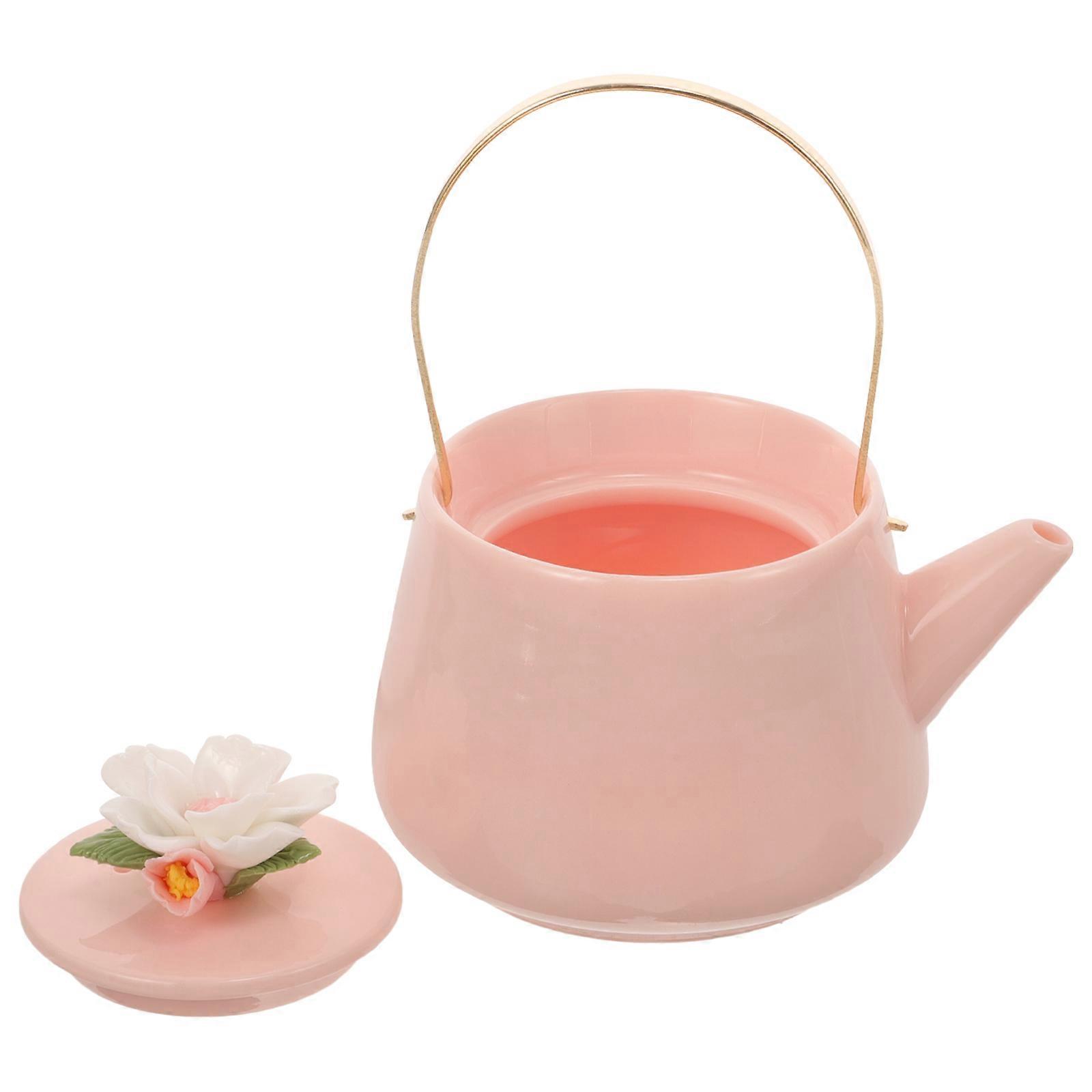 Retro Chinese Teapot Ceramic Tea Pot Vintage Style Handle Design 5.5×4.7×3.5in Home Decor 1Pcs