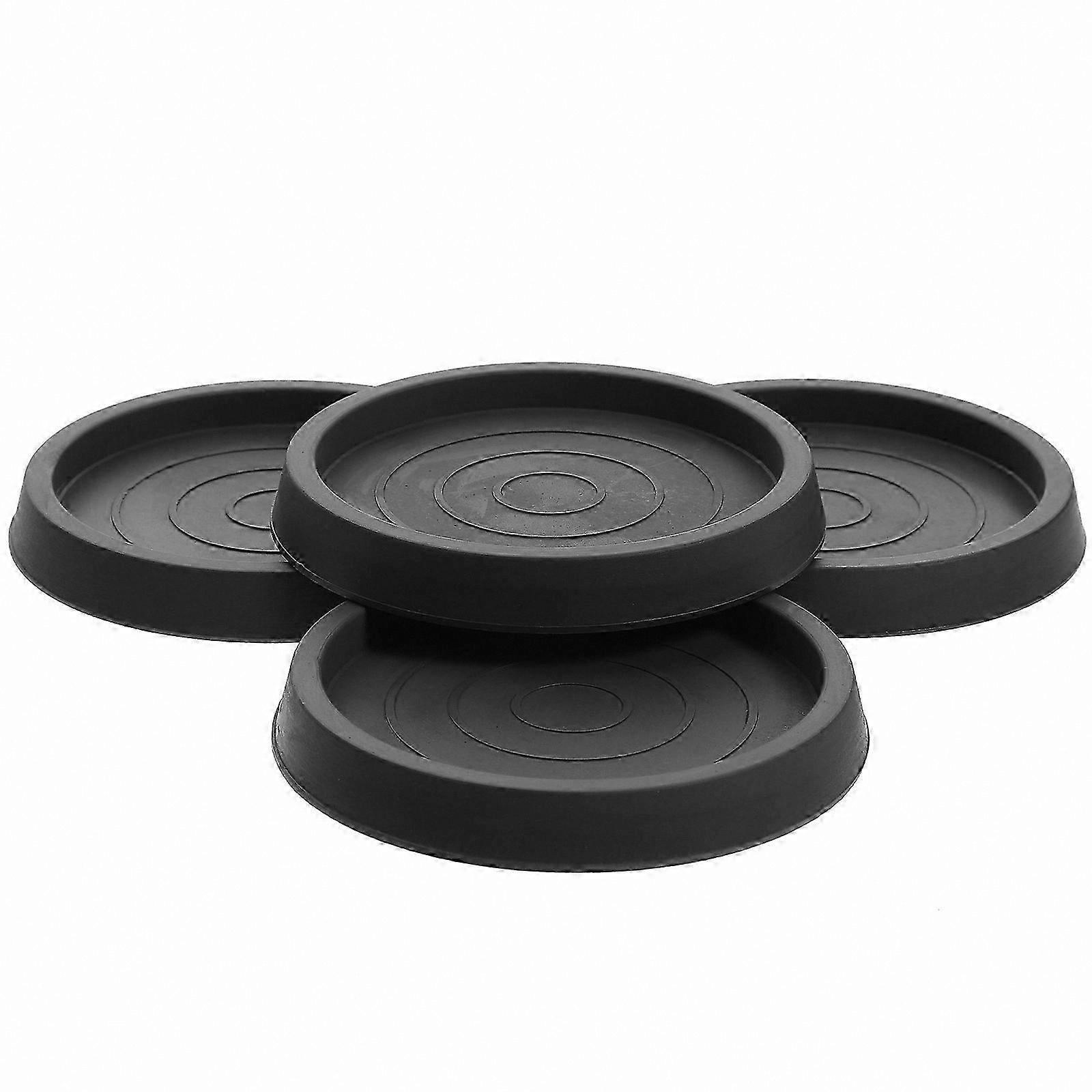 4-Pack Round Rubber Coasters for Furniture, Anti-Slip Couch Protectors to Prevent Sliding and Scratches