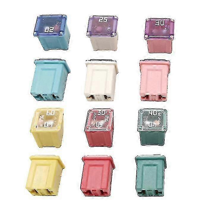 Automotive Jcase fuses - 12pcs low profile set for trucks 20a/25a/30a/40a