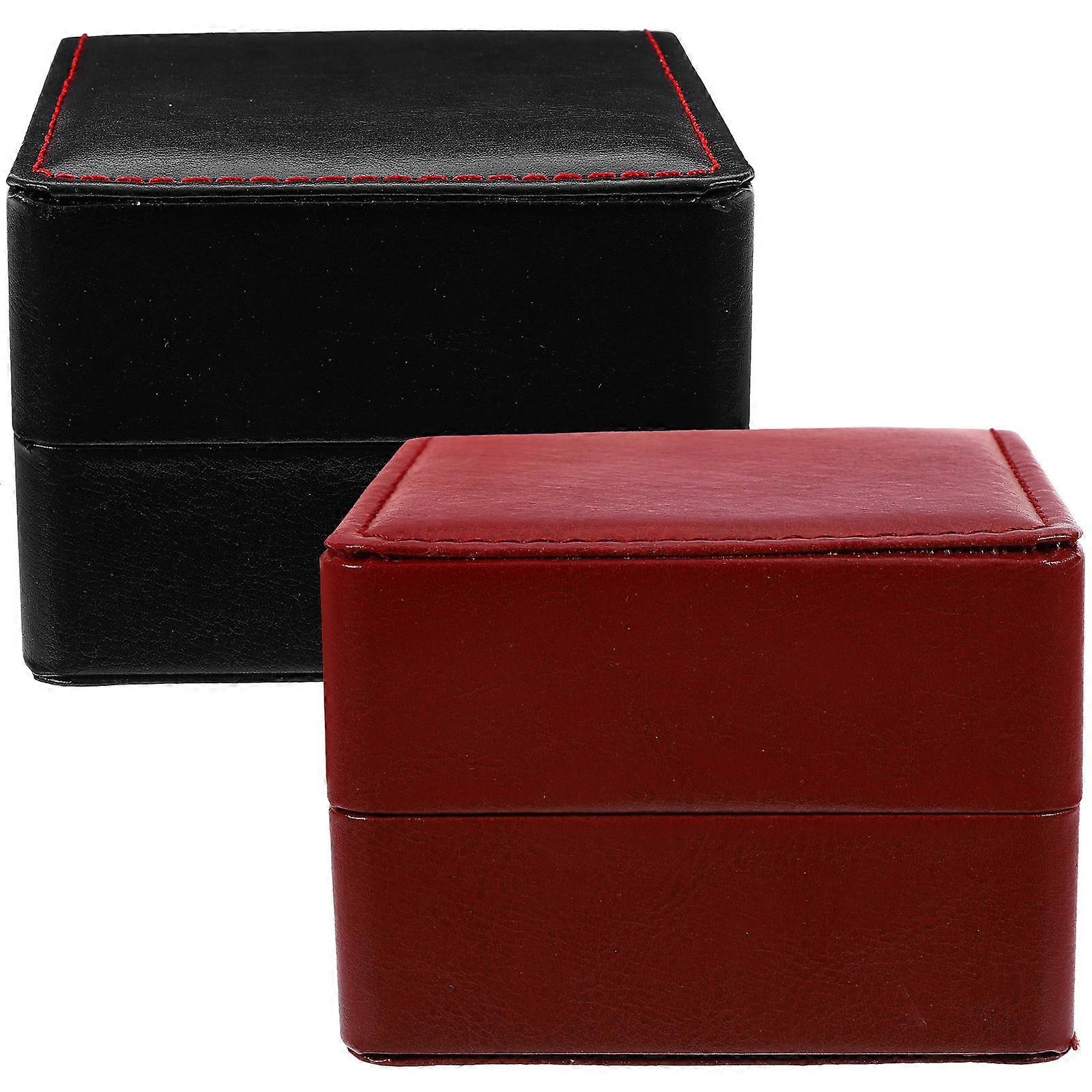 High-End Watch Box Storage Box Travel Use Flannelette Material Rectangular Shape Jewelry Protection 2Pcs