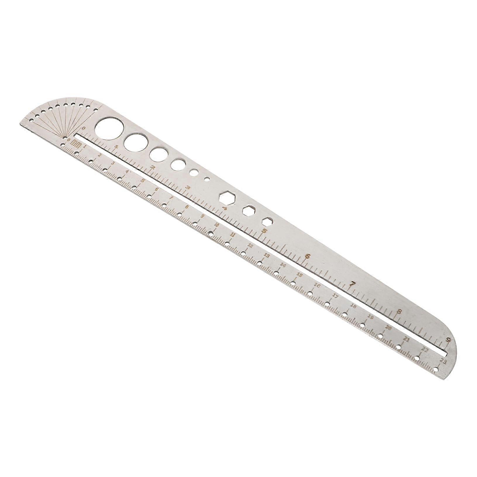 Set of 2 Stainless Steel Scales Right Angle Ruler Measuring Tool Multi Steel Ruler