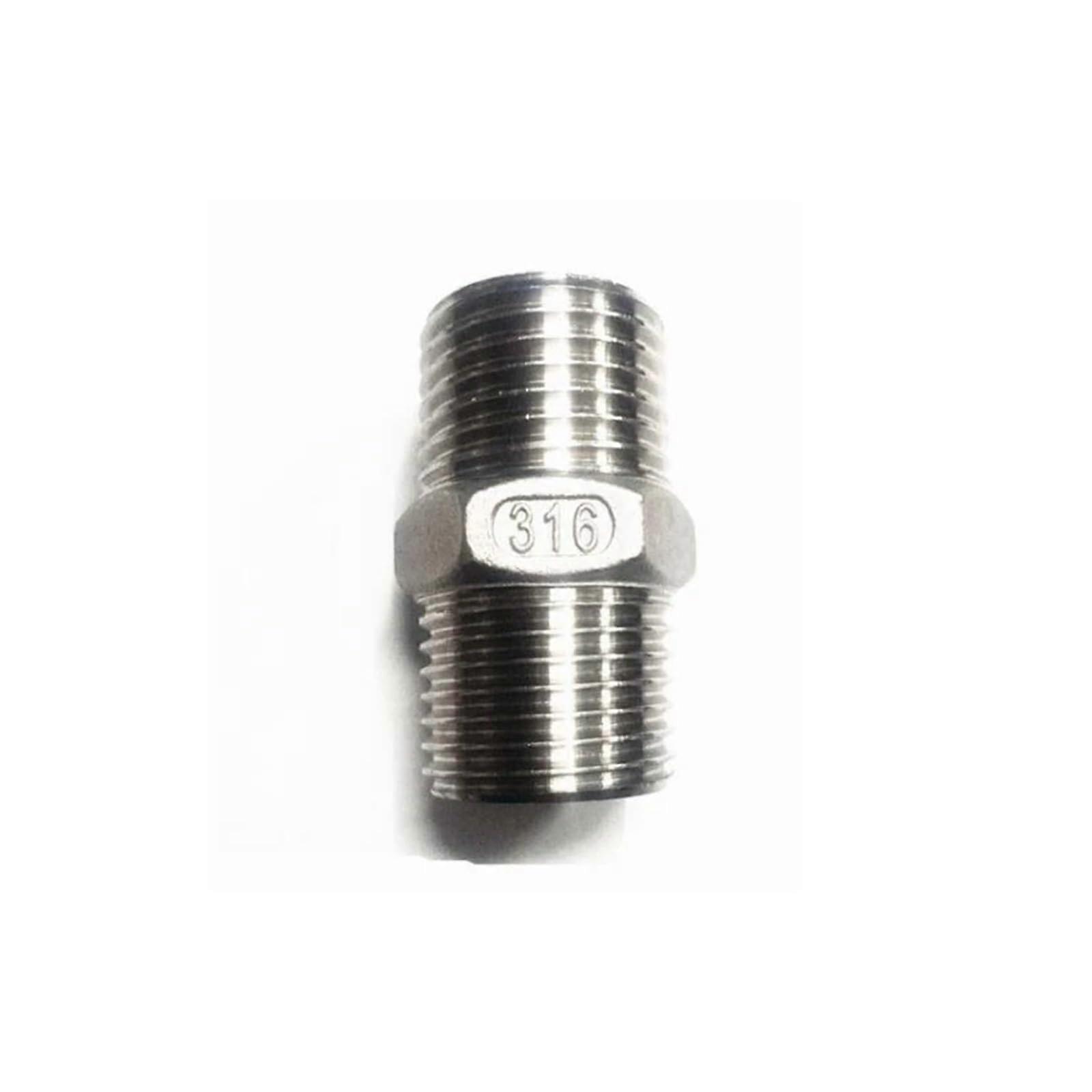 1/8'' 2'' Male Thread Equal Nipple 316 Stainless Steel Water Casting Pipe Fitting 316L Joint Coupling Connector (1') 1' 316L
