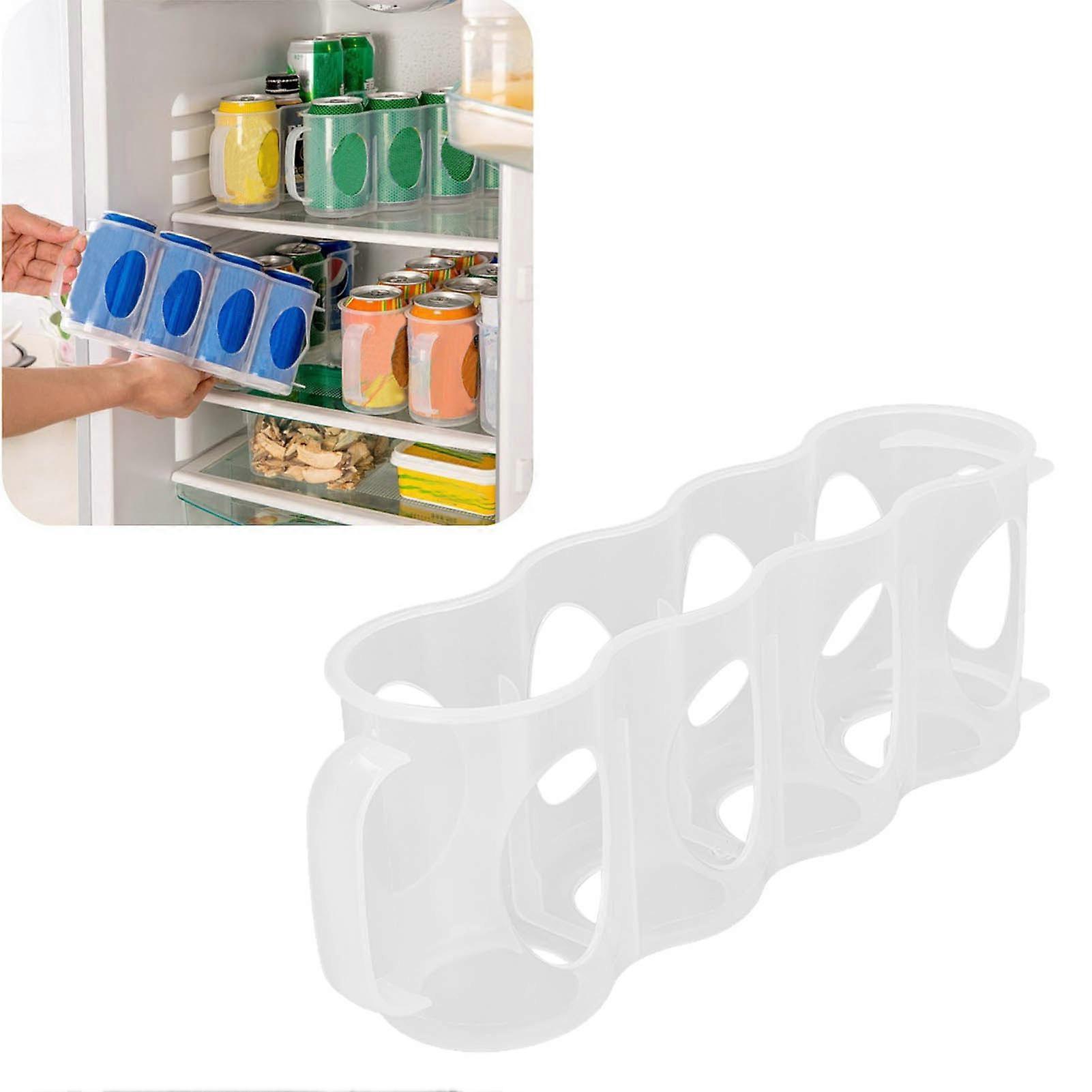 Can Storage Box Transparent Reusable Can Drink Storage Holder Organizer with Handle for Refrigerator Cabinets 