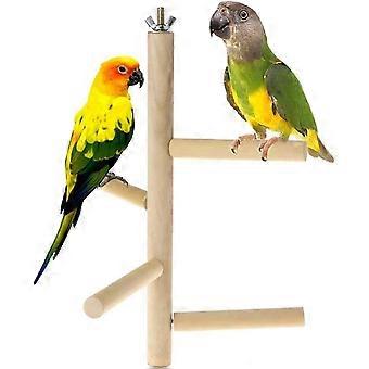 Perch, Ornithological Natural wood Bracket, parrot cage top Wood Branch stand, Small and Medium parrot Conure budget lovebirds Toys