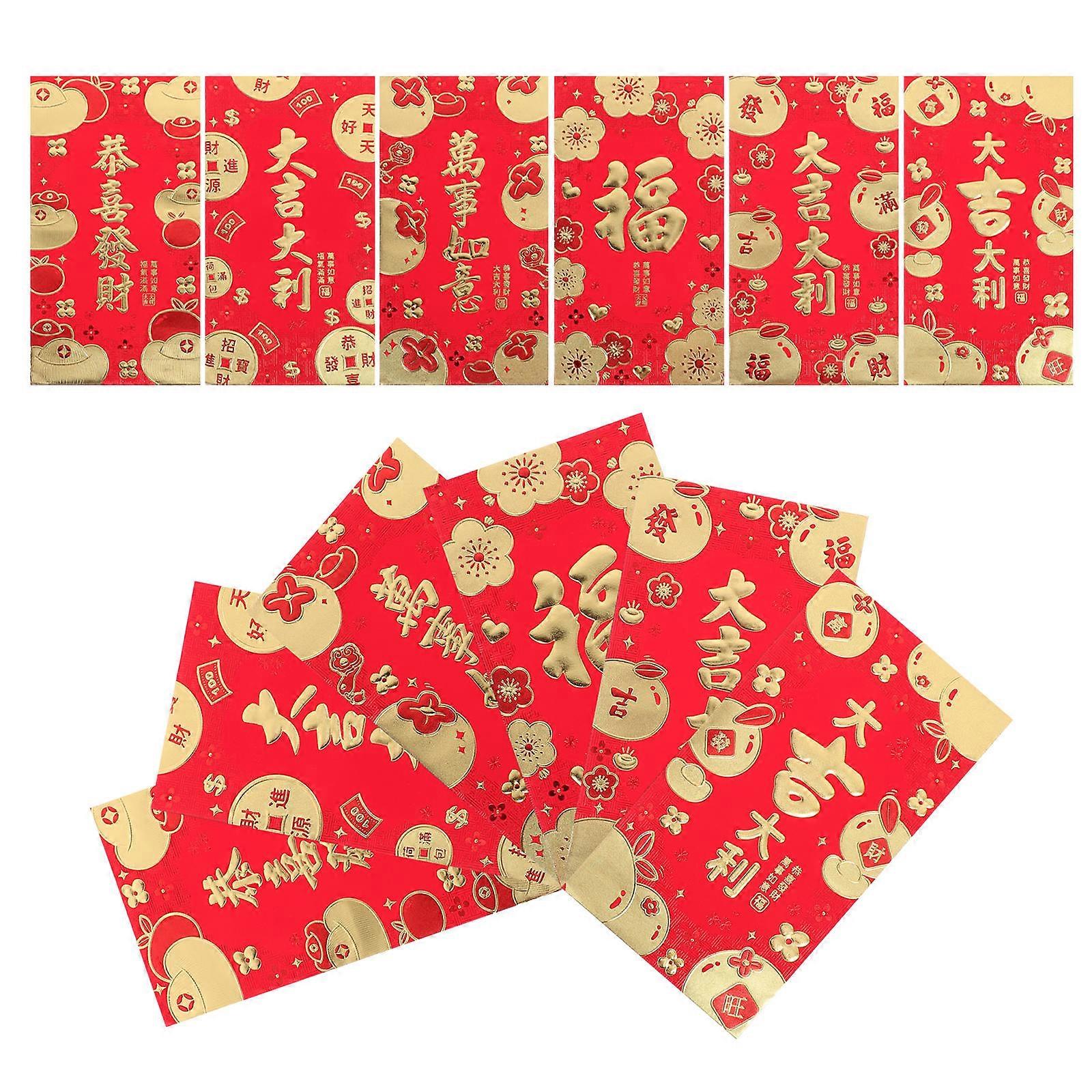 Lunar Year Red Envelopes with Cartoon Snake Design Chinese Money Packets for Festival, Birthday, and Christmas Gifts Mixed