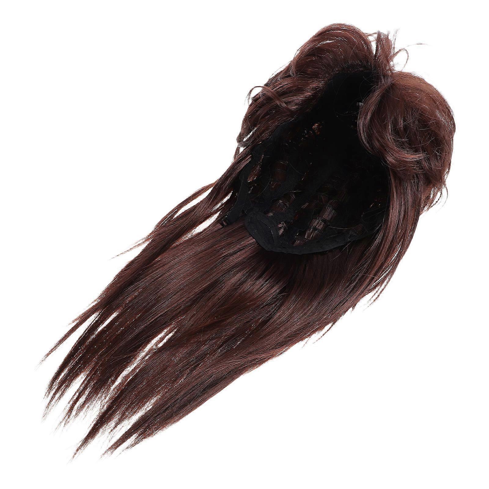 Lifelike CoffeeColored Wig for Adults Made of High Temperature Fiber Great for Decoration and Parties