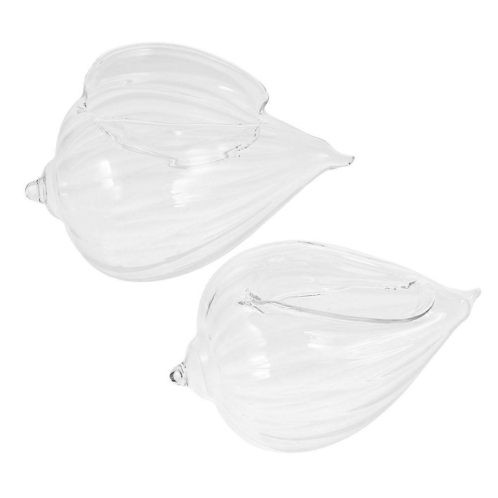 Aesthetic Conch Shaped Glasses 2pcs Set Unique Shell Design Reusable Cocktail Cups for Parties Home Bar Ocean Inspired Clear Drinkware Art