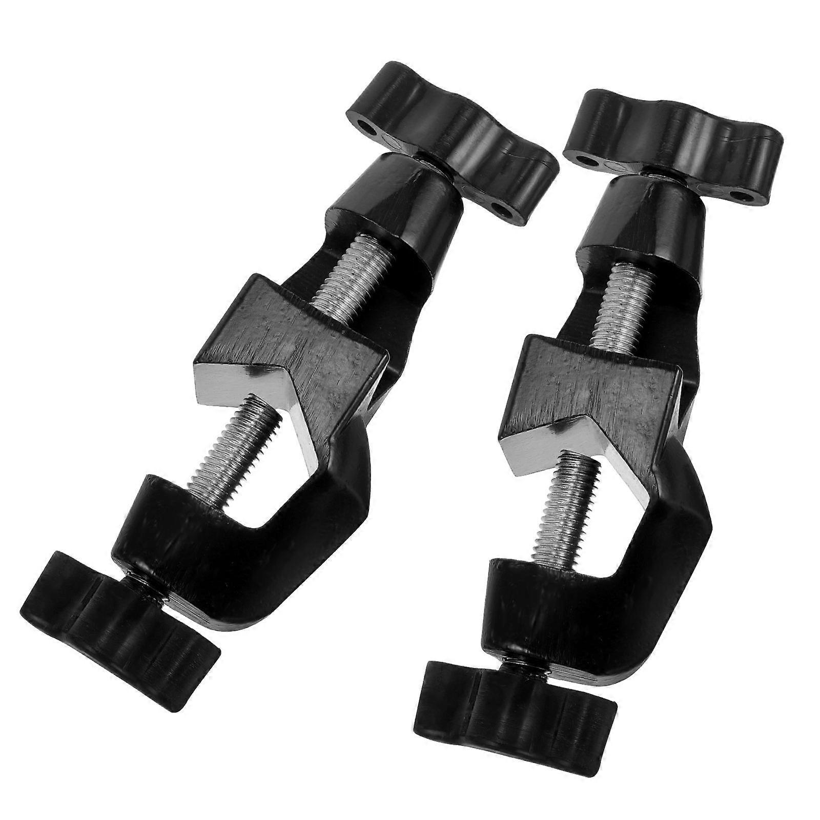 Boss Head Clamp Holder Right Angle Support Adjustable Laboratory Grip Support Zinc Alloy Black 2pcs