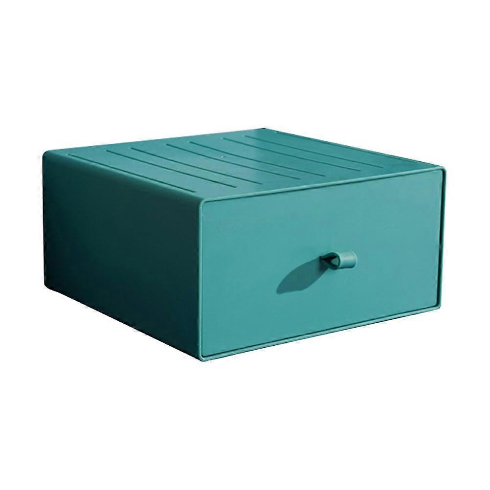 Green Material Desktop Storage Box with Drawer Design for Small Items and Sundries Storage 1pc