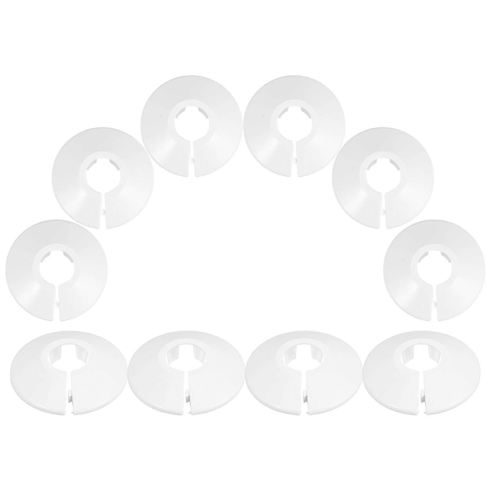 Hemoton 10pcs Decorative Pipe Cover to Hide Valve and Faucet Bathroom Accessories White ABS