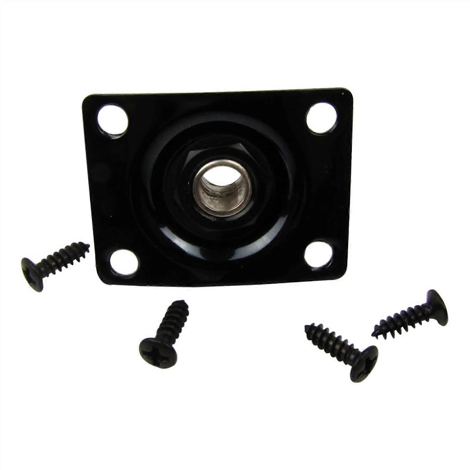 Guitar Interface Plate Output Interface Plate Square Guitar Replacement Part 1/4 Inch 6.35 mm Black