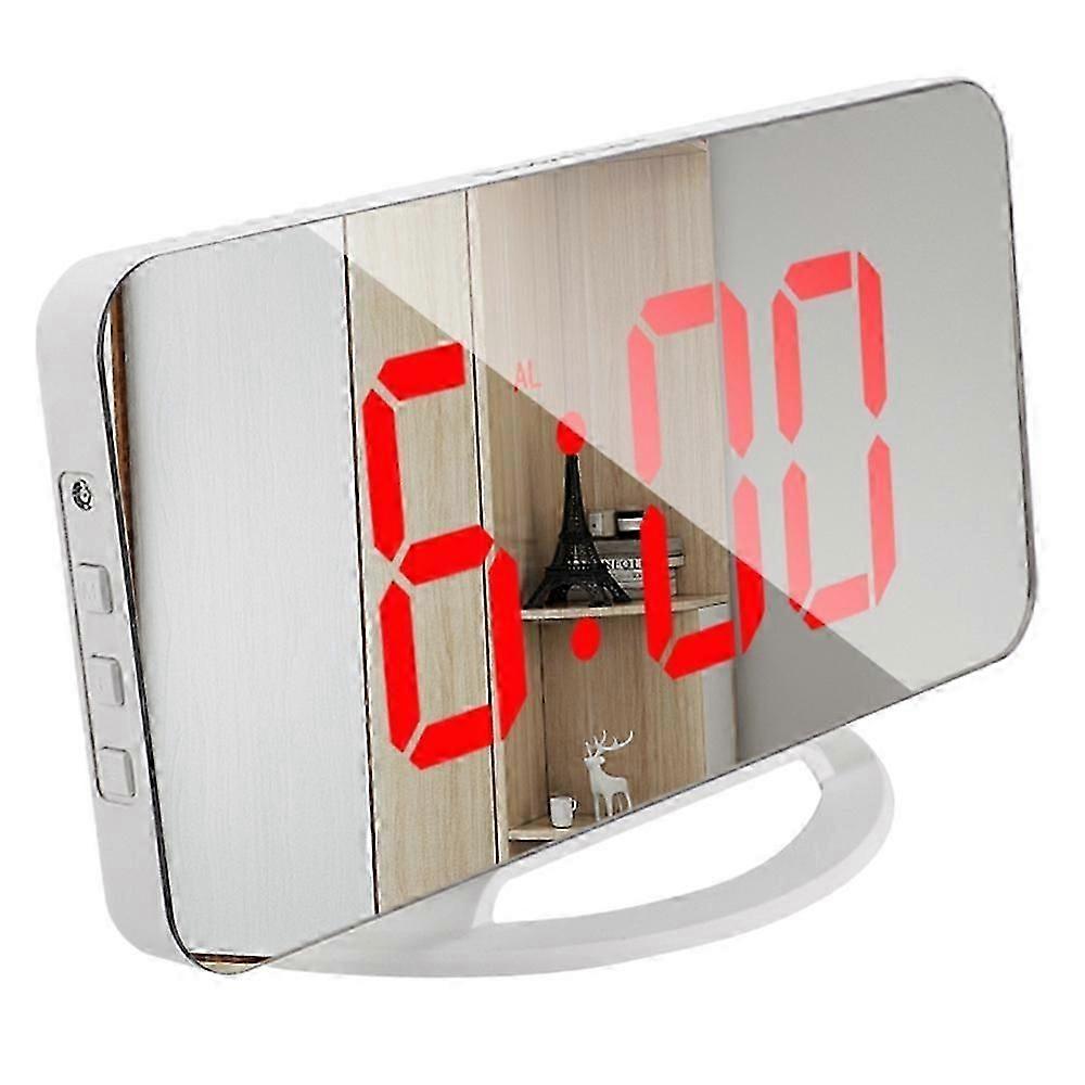Type C TS-8201 LED Mirror Digital Display Desk Clock Desktop Makeup Mirror Automatic
