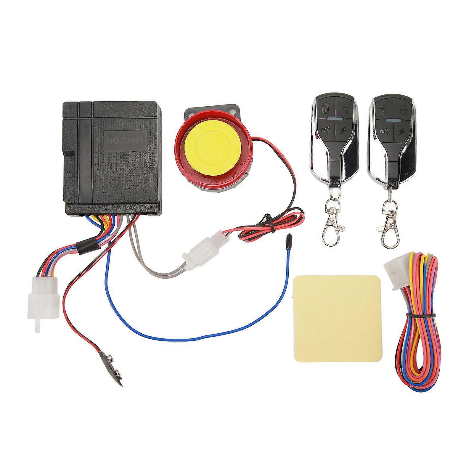 Universal 12V motorcycle alarm system with 4 sensitivity levels