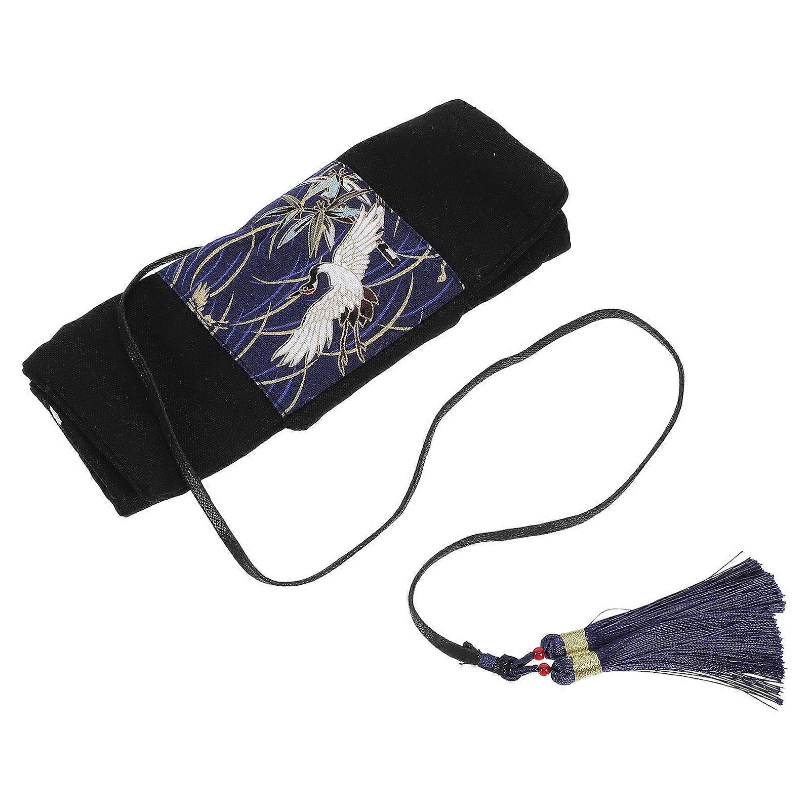 Pencil Bag Canvas Rolling Pen Bag for Storage Use 1Pcs Handmade Cotton