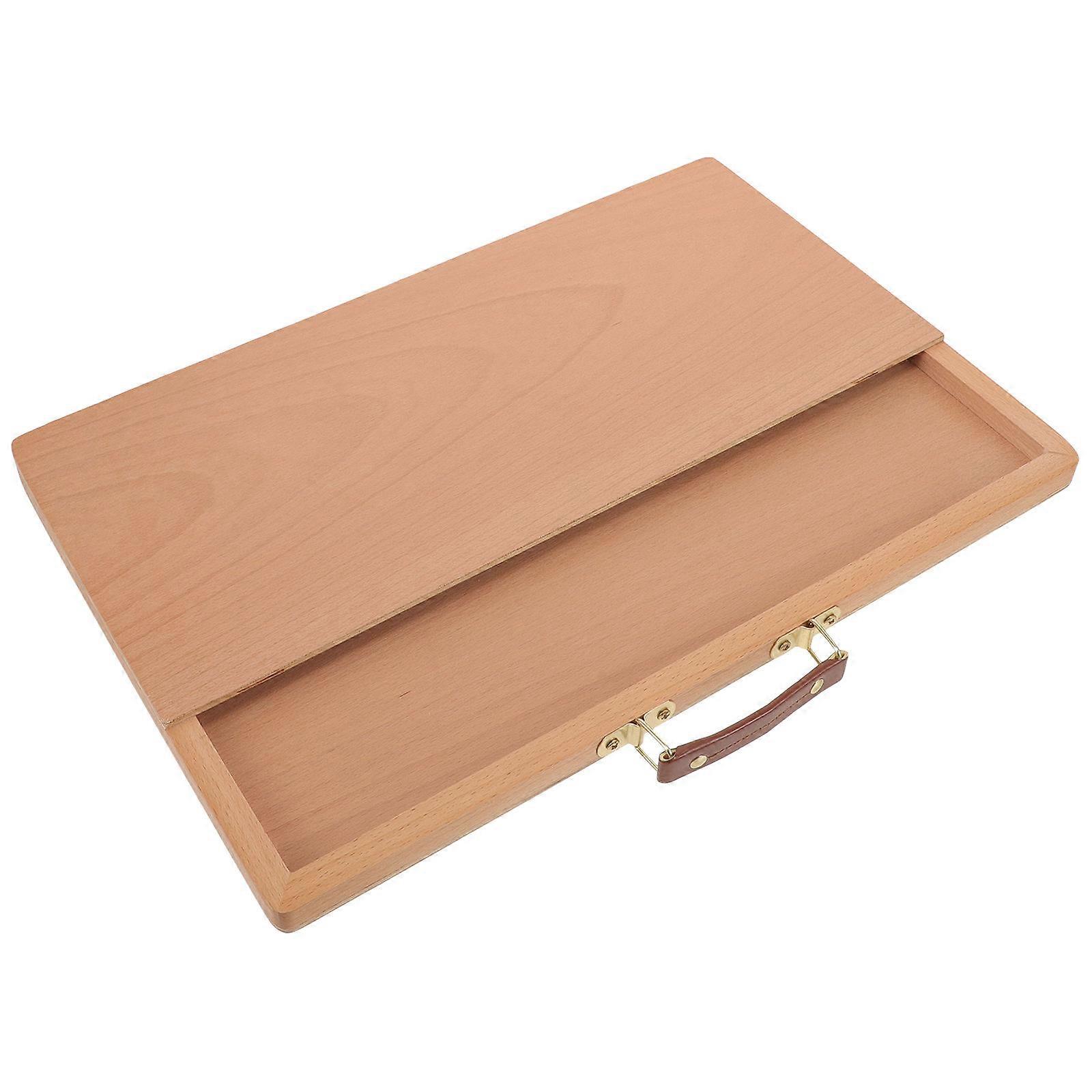 Wood Art Board with Drawer for Drawing and Painting at Home Brown Lightweight Compact Design Fits Multiple Media Sizes