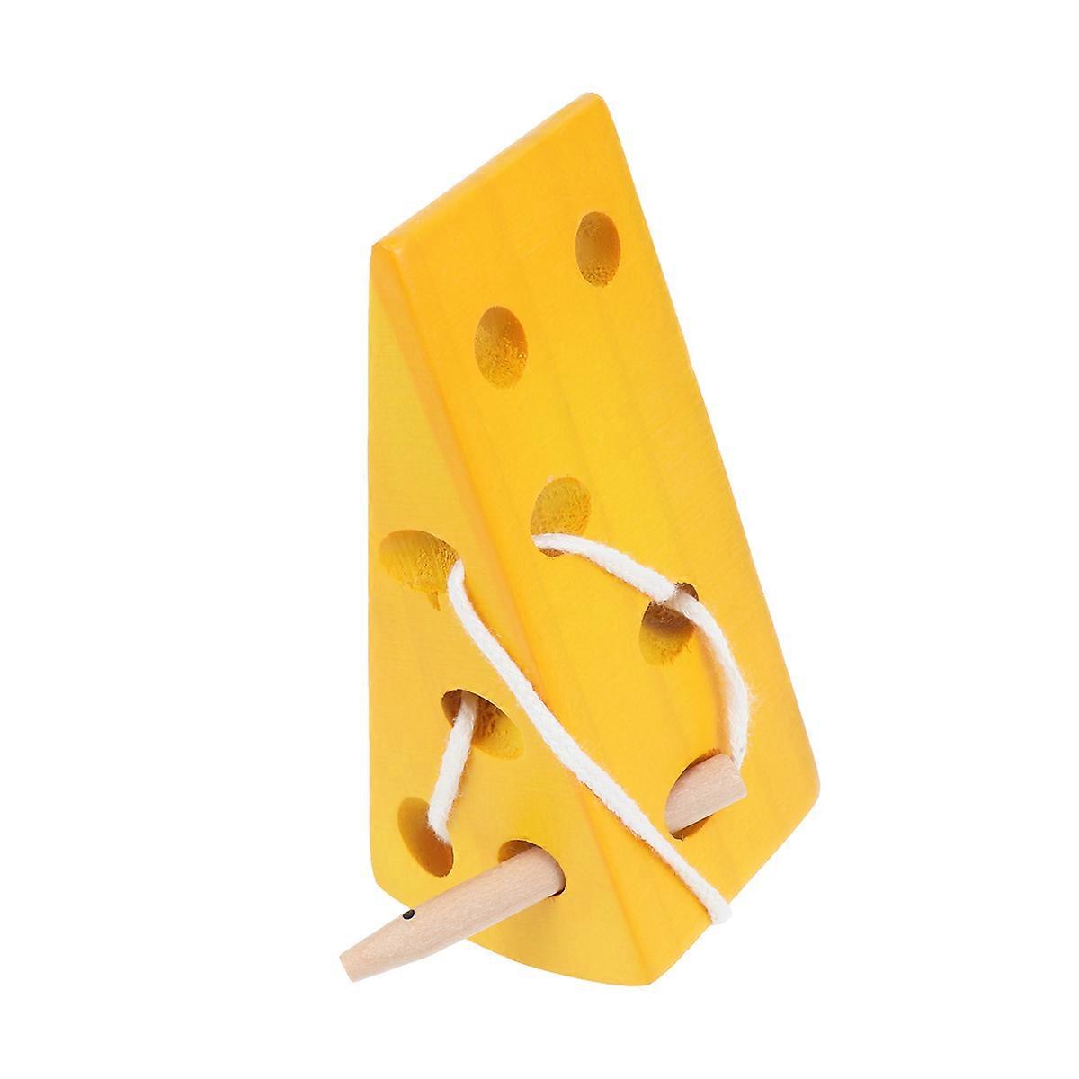 Toddler Lacing Toy Threading Cheese Design For Kids 10.5 X 5 X 3Cm Hand-Eye Coordination Development 1Set
