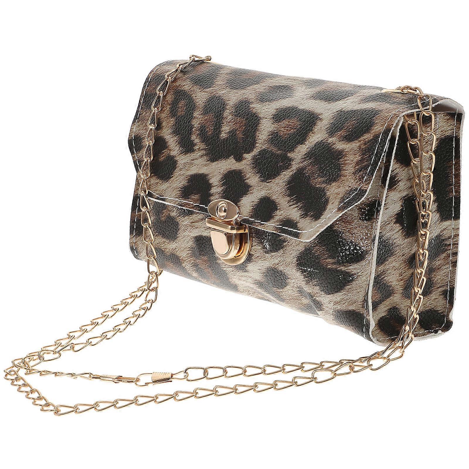 Leopard Shell Shape Crossbody Bag Kvinner Casual Messenger Bag 19X13X6Cm Oppbevaring 1 stk