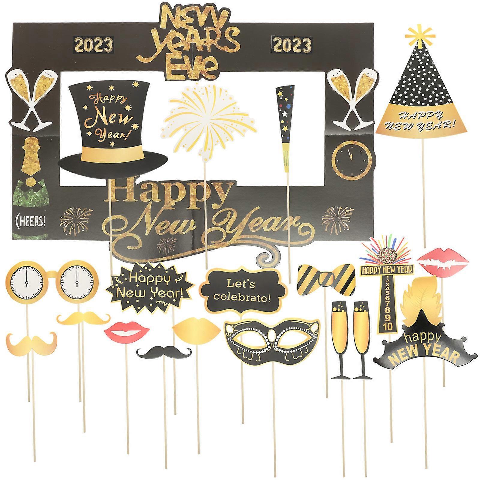 New Year Party Props Eyeglass Frame Celebration Multi Color Simple Style 1 Set 20 Pieces