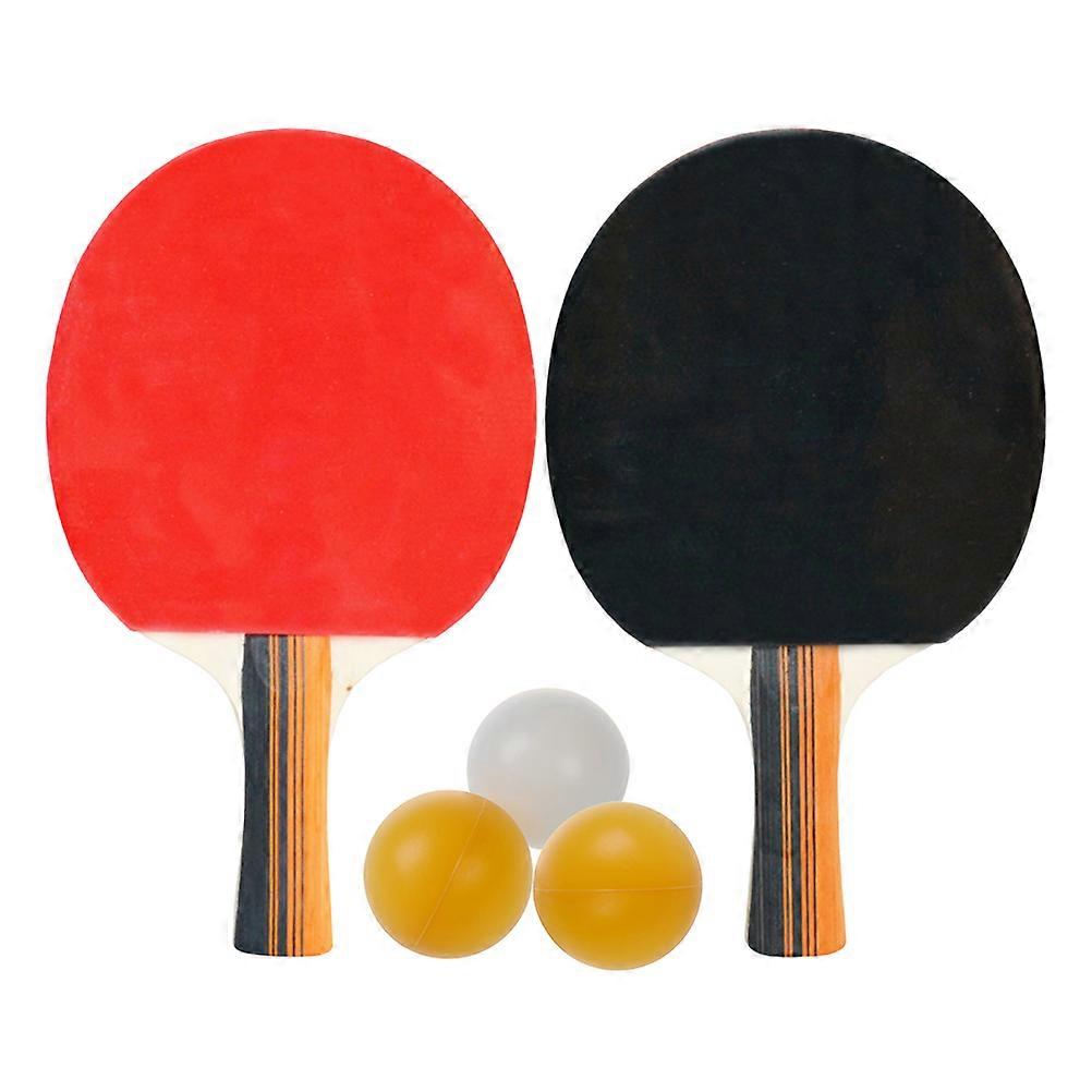 Wooden Table Tennis Racket Set with Double Pimples for Teenagers and Players Includes 1 Set Rackets
