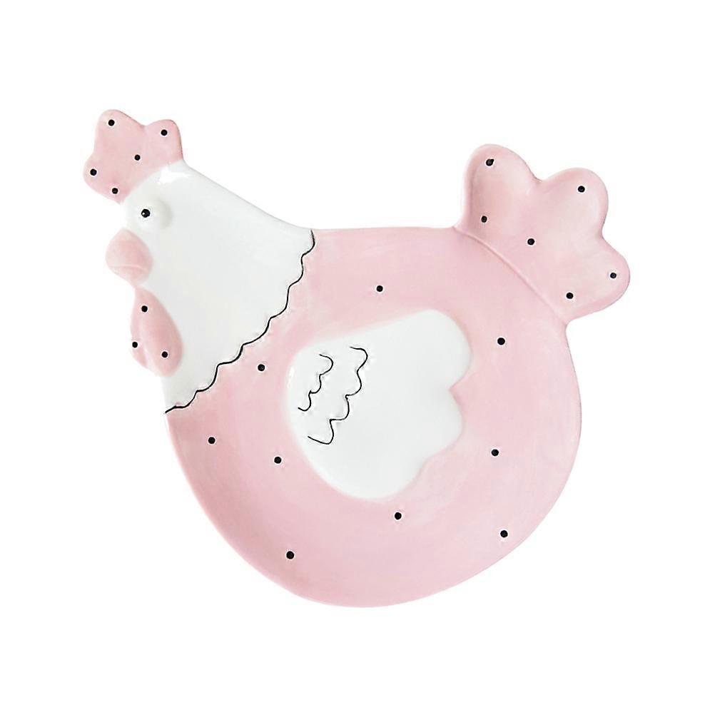 Candy Biscuit Cake Ceramic Dish for Home 1Pcs Hen Shaped Lovely Pink
