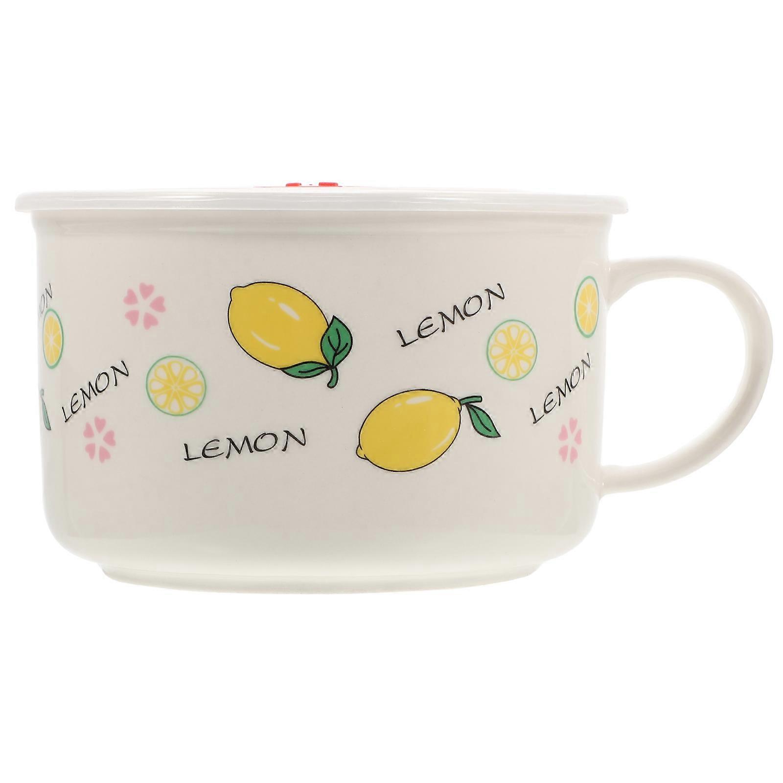 Microwave Safe Soup Bowls with Handles and Lids for Home Use Multi Color Ceramic PP Silicone