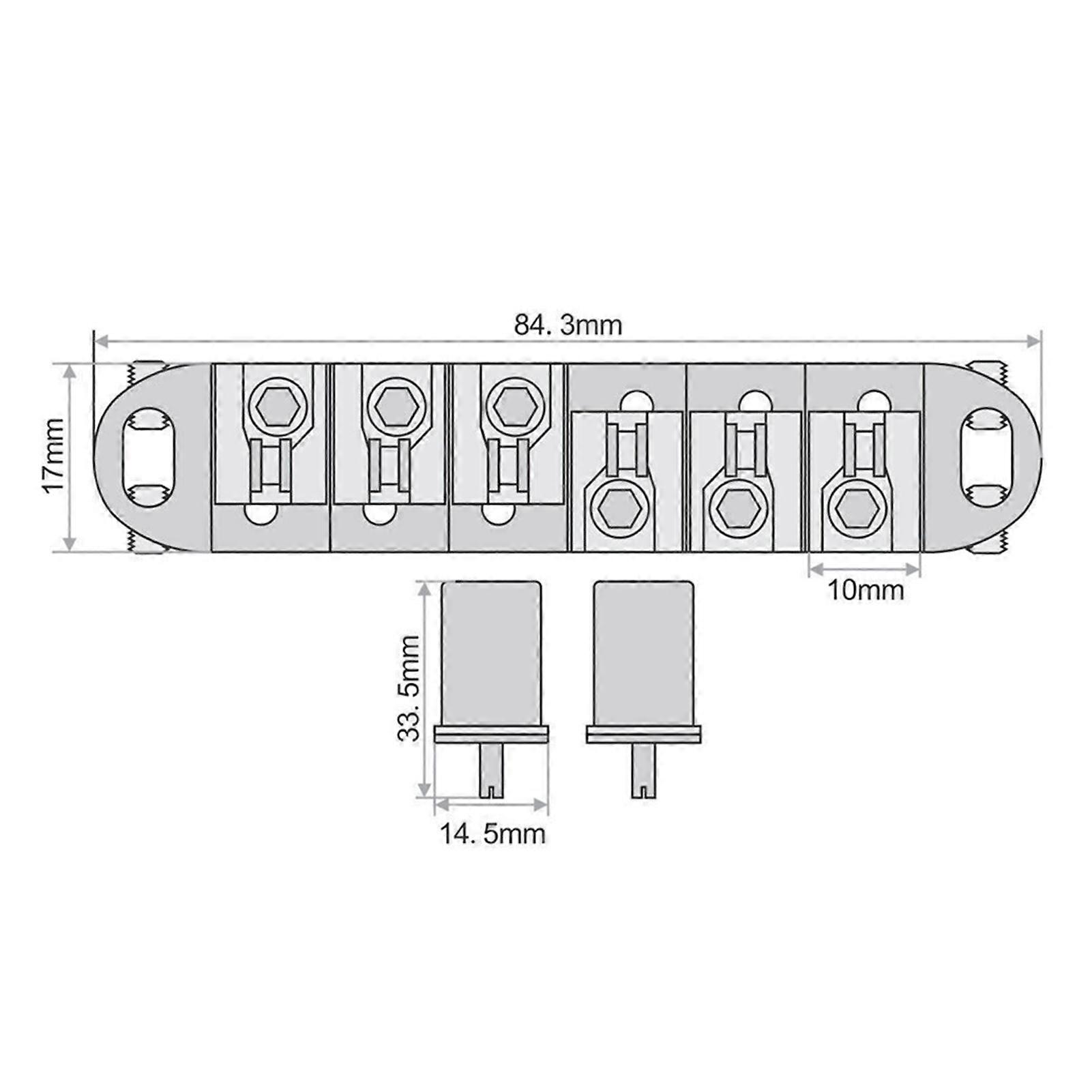 Electric Guitar Drawstring Plate Upper and Lower Split Bridge Ball Roller Adjustable 6 Pull String Board