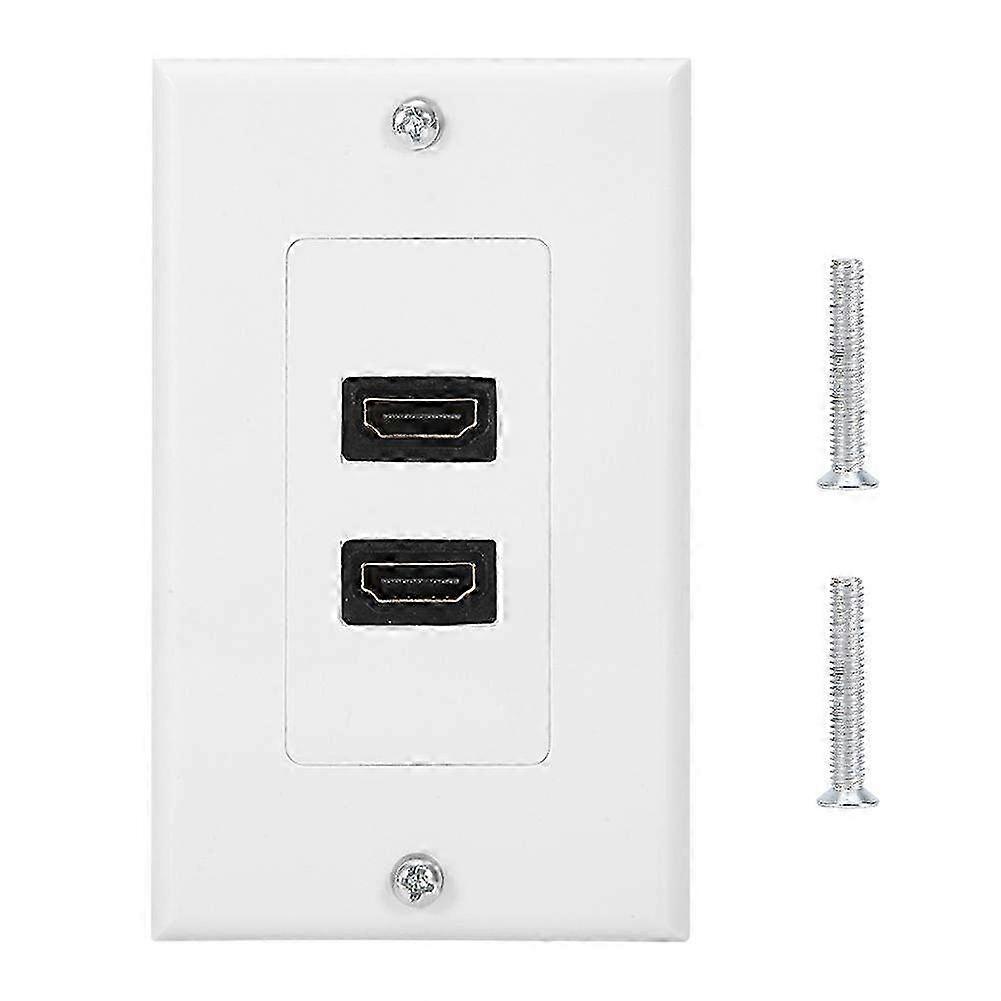 US Standard White HDMI Wall Plate Panel Socket - 2-Port Solution for Home, Hotel & Office Installations